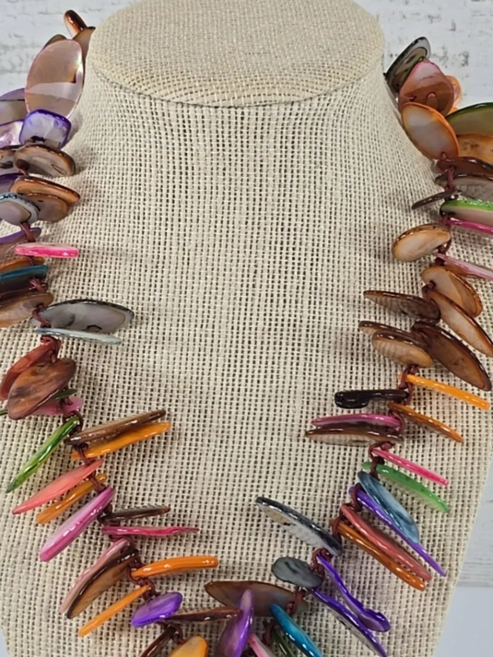 Colorful Chunky Multi‑Stone Statement Necklace Boho Layered Irregular Beads Fest